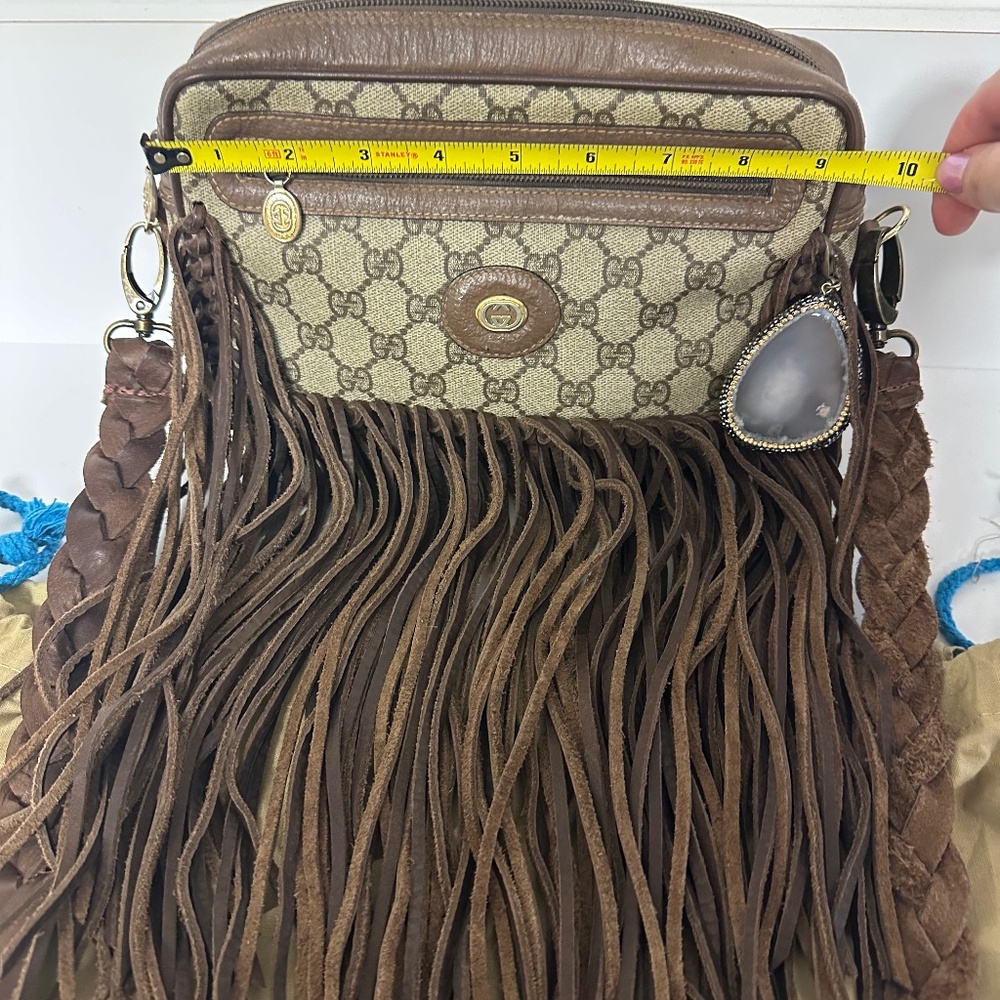 Vintage Boho Bags Authentic Gucci Crossbody Bag with Fringe